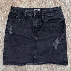 Black Denim Skirt